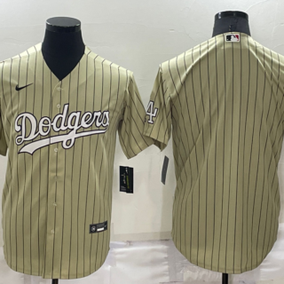 Men's Los Angeles Dodgers Blank Cream Cool Base Stitched Jersey
