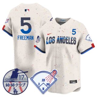 Men's Los Angeles Dodgers Vapor Limited Jersey Shohei Ohtani Patch All Stitched Freddie Freeman #5