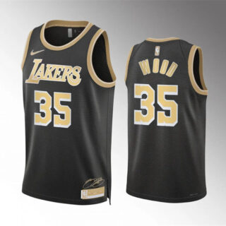 Men's Los Angeles Lakers #35 Christian Wood Black 2024 Select Series Stitched Basketball Jersey