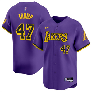 Men's Los Angeles Lakers Statement Donald Trump #47 Vapor Baseball Jersey
