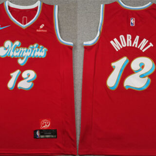 Men's Memphis Grizzlies #12 Ja Morant Red 2024-25 City Edition Stitched Basketball Jersey