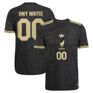 Men's Mexico Custom Black Gold 2025 Soccer Jersey