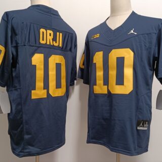 Men's Michigan Wolverines #10 Alex Orji Navy 2024 F.U.S.E. Stitched Jersey