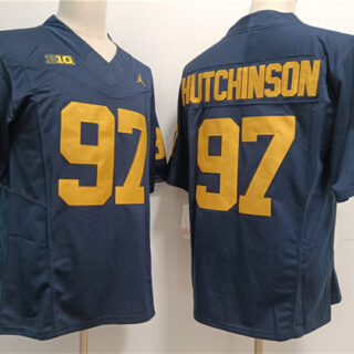 Men's Michigan Wolverines #97 Aidan Hutchinson 2023 F.U.S.E. Navy Stitched Jersey