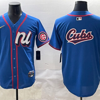 Men's National League Chicago Cubs Team Big Logo Blue 2025 All-Star Edition Limited Stitched Baseball Jersey