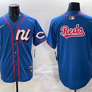 Men's National League Cincinnati Reds Team Big Logo Blue 2025 All-Star Edition Limited Stitched Baseball Jersey