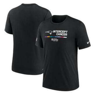 Men's New England Patriots 2022 Black Crucial Catch Performance T-Shirt