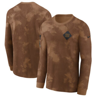Men's New York Giants Brown 2023 Salute To Service Long Sleeve T-Shirt