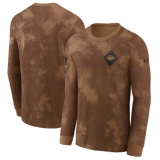 Men's New York Jets Brown 2023 Salute To Service Long Sleeve T-Shirt