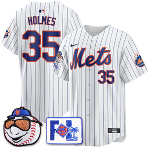 Men's New York Mets 2025 Spring Training Jersey All Stitched White Clay Holmes #35