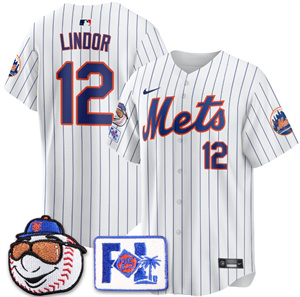 Men's New York Mets 2025 Spring Training Jersey All Stitched White Francisco Lindor #12