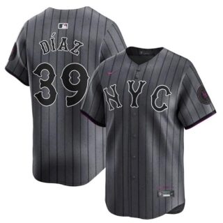 Men's New York Mets #39 Edwin Diaz Graphite 2024 City Connect Limited Stitched Baseball Jersey