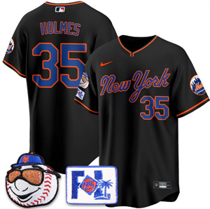 Men's New York Mets Blue Road 2025 Spring Training Jersey All Stitched Clay Holmes #35
