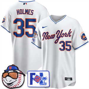 Men's New York Mets Blue Road 2025 Spring Training Jersey All Stitched White Clay Holmes #35