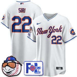 Men's New York Mets Blue Road 2025 Spring Training Jersey All Stitched White Jose Siri #22
