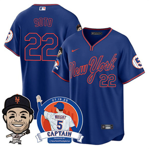 Men's New York Mets #22 Juan Soto David Wright Mets Legend Jersey V2 All Stitched