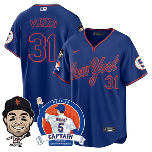Men's New York Mets #31 Mike Piazza David Wright Mets Legend Jersey V2 All Stitched