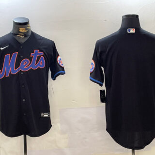 Men's New York Mets Team Big Logo Graphite 2024 City Connect Limited Stitched Baseball Jersey