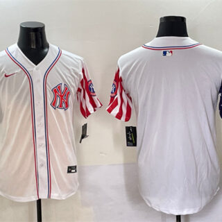 Men's New York Yankees Blank White American Style Limited Stitched Baseball Jersey