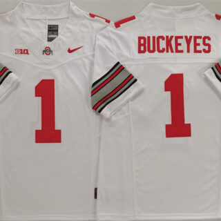 Men's Ohio State Buckeyes #1 Buckeyes White 2025 F.U.S.E. Limited Stitched Jersey
