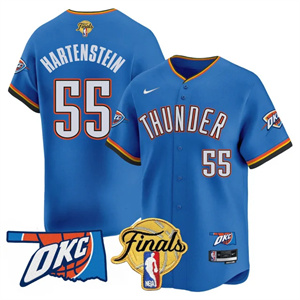 Men's Oklahoma City Thunder #55 Isaiah Hartenstein Final Patch Baseball Jersey All Stitched