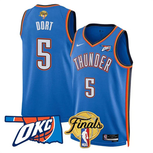 Men's Oklahoma City Thunder #5 Luguentz Dort Final Patch Jersey All Stitched