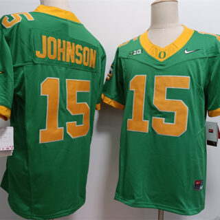 Men's Oregon Ducks #15 Tez Johnson Green 2024 F.U.S.E. Stitched Jersey