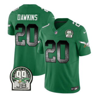Men's Philadelphia Eagles #20 Brian Dawkins Green 2023 F.U.S.E. Throwback Vapor Untouchable Limited Stitched Football Jersey