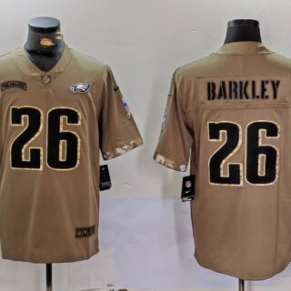 Men's Philadelphia Eagles #26 Saquon Barkley Camo Salute To Service Limited Stitched Jersey