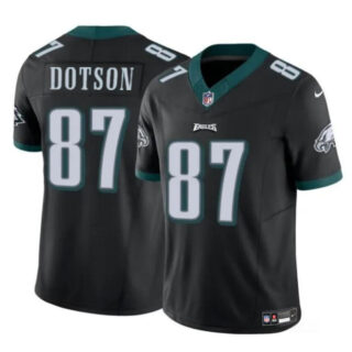 Men's Philadelphia Eagles #87 Jahan Dotson Black F.U.S.E Vapor Untouchable Limited Stitched Football Jersey