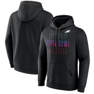 Men's Philadelphia Eagles Black Super Bowl LVII Open Sky Pullover Hoodie