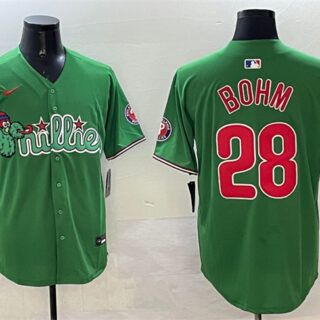 Men's Philadelphia Phillies #28 Alec Bohm Green Phanatic Limited Stitched Jersey