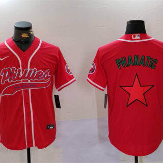 Men's Philadelphia Phillies Phanatic Red Cool Base Stitched Jersey