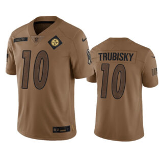 Men's Pittsburgh Steelers #10 Mitch Trubisky 2023 Brown Salute To Service Limited Jersey