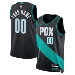 Men's Portland Trail Blazers Active Player Custom Black 2025 26 City Edition Edition Stitched Basketball Jersey