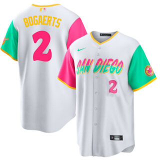 Men's San Diego Padres #2 Xander Bogaerts 2022 White City Connect Cool Base Stitched Baseball Jersey