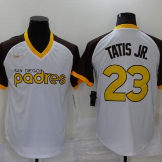 Men's San Diego Padres #23 Fernando Tatis Jr White Stitched MLB Cooperstown Cool Base Nike Jersey