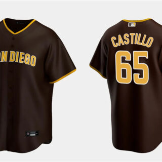 Men's San Diego Padres #65 Jose Castillo Brown Cool Base Stitched Jersey