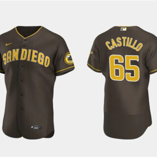 Men's San Diego Padres #65 Jose Castillo Brown Flex Base Stitched Baseball Jersey