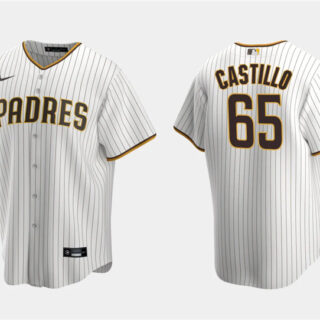 Men's San Diego Padres #65 Jose Castillo White Cool Base Stitched Jersey