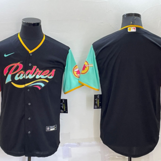Men's San Diego Padres Blank 2022 Black City Connect Cool Base Stitched Jersey