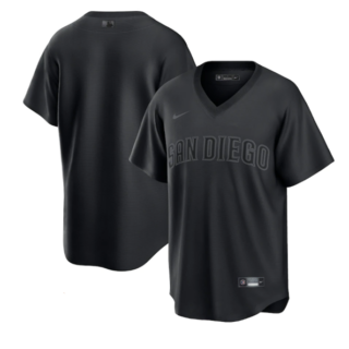 Men's San Diego Padres Blank Black Pitch Black Fashion Replica Stitched Jersey
