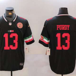 Men's San Francisco 49ers #23 Christian McCaffrey Black 2024 F.U.S.E. Patch Alternate Vapor Limited Stitched Football Jersey