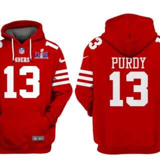 Men's San Francisco 49ers Active Player Custom Red Super Bowl LVIII Alternate Pullover Hoodie