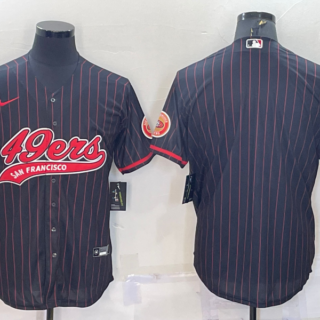 Men's San Francisco 49ers Blank Black With Patch Cool Base Stitched Baseball Jersey
