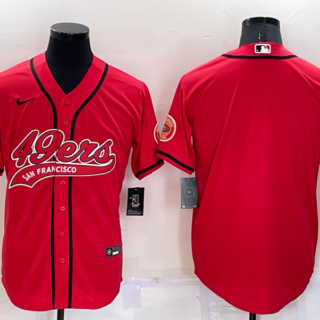 Men's San Francisco 49ers Blank Red Cool Base Stitched Baseball Jersey