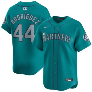 Men's Seattle Mariners #44 Julio Rodriguez Aqua Alternate Limited Stitched Jersey