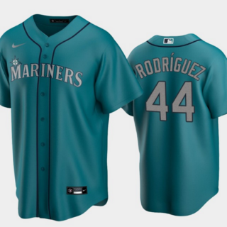 Men's Seattle Mariners #44 Julio Rodriguez Aqua Cool Base Stitched Jersey