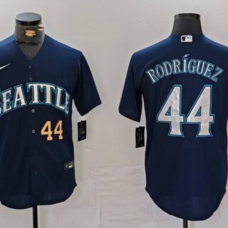 Men's Seattle Mariners #44 Julio Rodriguez Navy Cool Base Stitched Jerseys