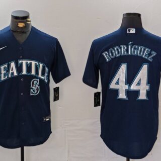Men's Seattle Mariners #44 Julio Rodriguez Navy Cool Base Stitched Jerseys